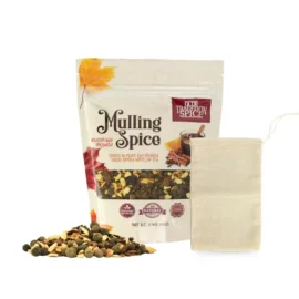 mulling spice pieces with muslin bag