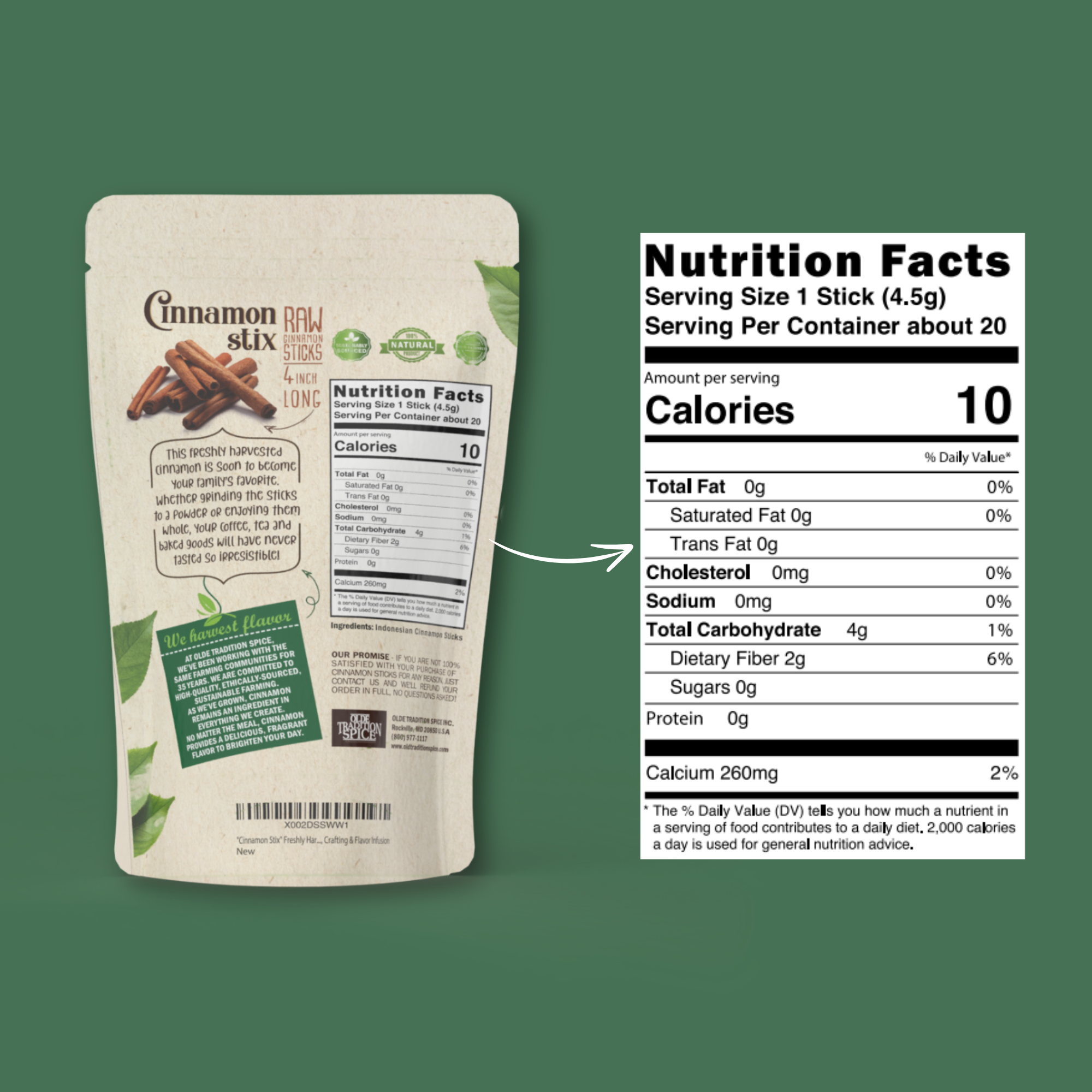 Cinnamon Stix - nutrition facts
