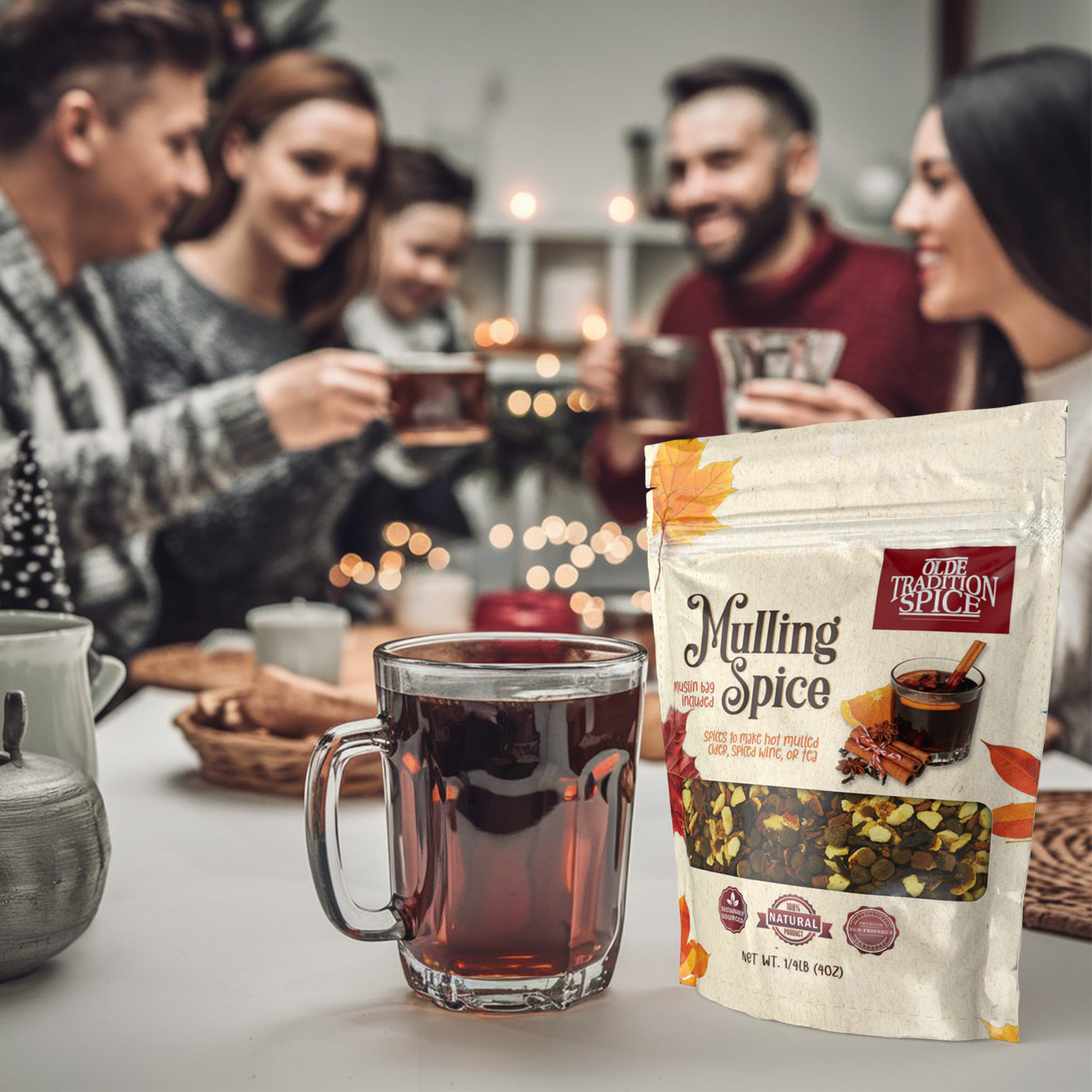 A couple of friends enjoying a cup of tea with Mulling Spice